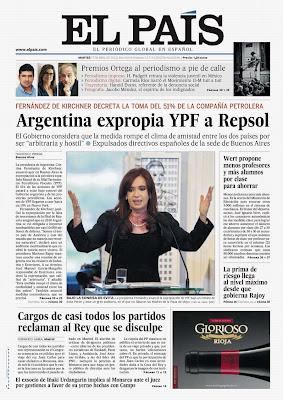 Portada de El País de España martes 17 de abril