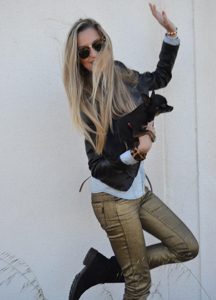 Biker boots and denim jacket