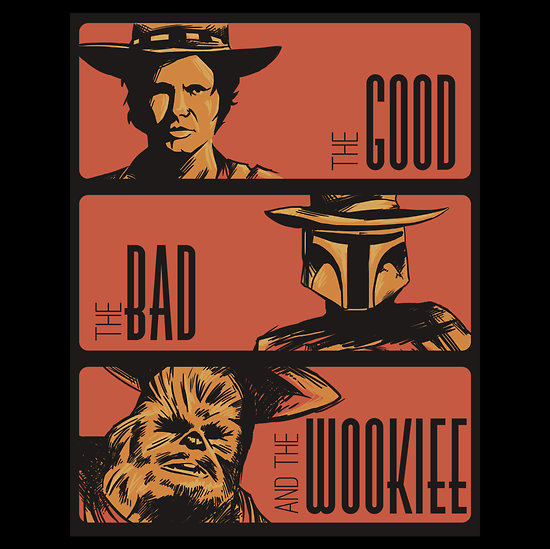‘The Good, The Bad, and the Wookiee’-Una camiseta que todo friki-cinéfago amante de los Spaghetti-westerns y de Star Wars quisiera tener-