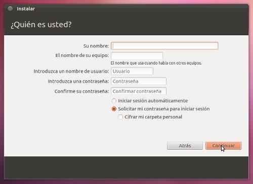 instalacionubuntu usuario Guía de instalación en 5 pasos de Ubuntu 12.04 Precise Pangolin