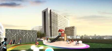 A-cero presenta el proyecto de reforma de la cubierta del Hospital La Paz de Madrid