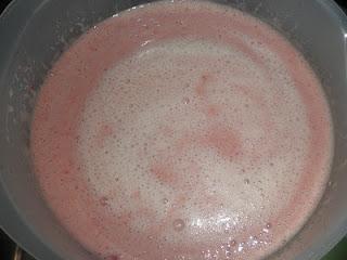 Pudin de plátano y fresas