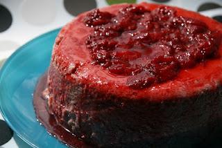 Pudin de plátano y fresas