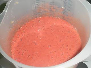 Pudin de plátano y fresas