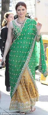 Famosas vistiendo con look indio. Uma Thurman vestida con un Salwar Kameez