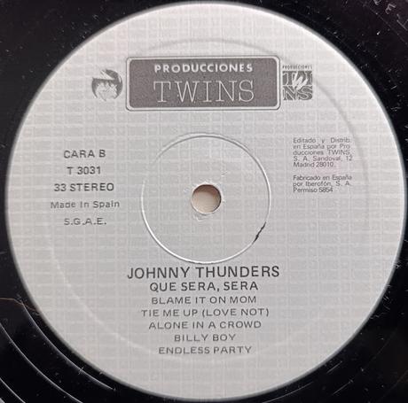 Johnny Thunders -Que Sera Sera Lp 1986 (1985)