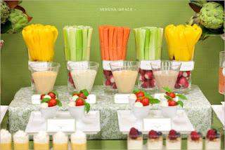 Centros realizados con verduras