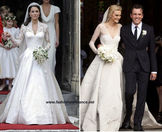 Caroline Trentini se casa con una réplica del vestido de novia de Katherine Middleton