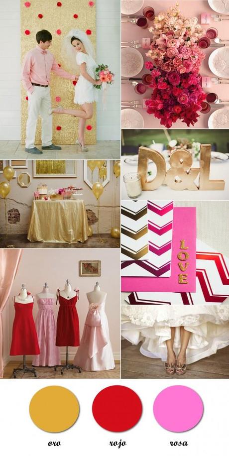 Colour Monday 5. Boda en oro rojo y rosa/Gold red and pink wedding