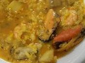 Arroz caldoso pescado mariscos