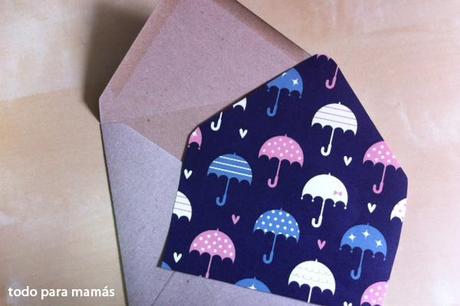 sobre con forro decorado
