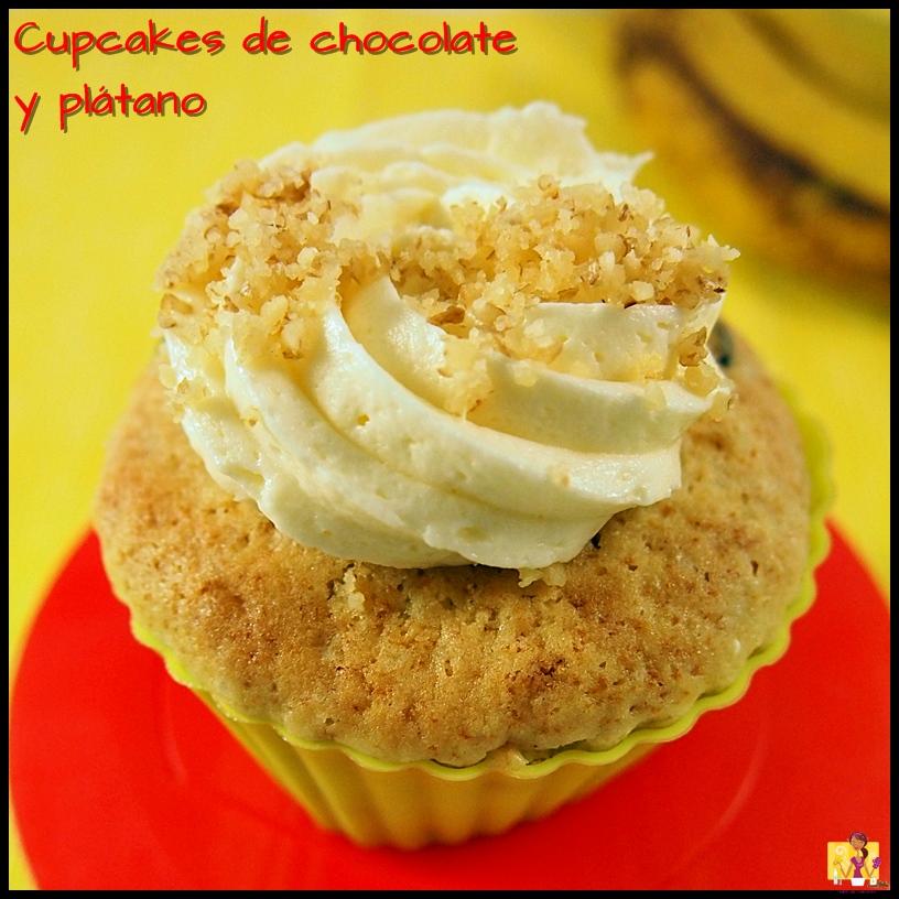 CUPCAKES DE CHOCOLATE Y PLÁTANO