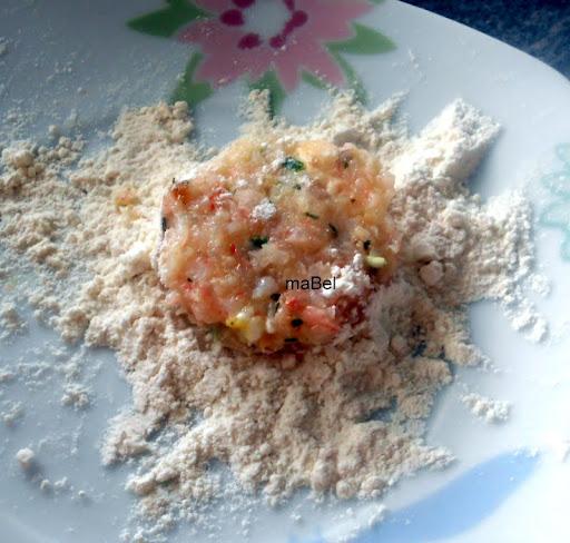 Mini hamburguesas de camarones o langostinos