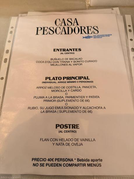 Restaurante Casa Pescadores, Valencia (España)