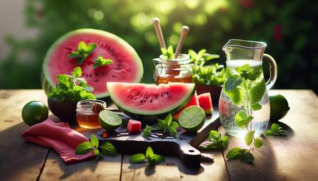 Ingredientes frescos para un batido de sandía sin leche: Vitalidad y sabor