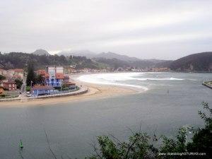 Playa de Santa Marina en Ribadesella: Meandros desembocadura Sella y playa