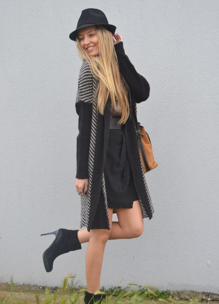 Long cardigan with skirt