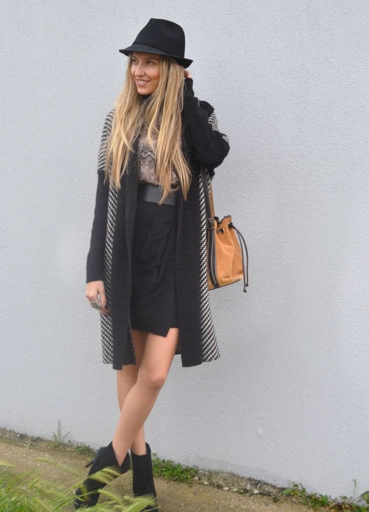 Long cardigan with skirt