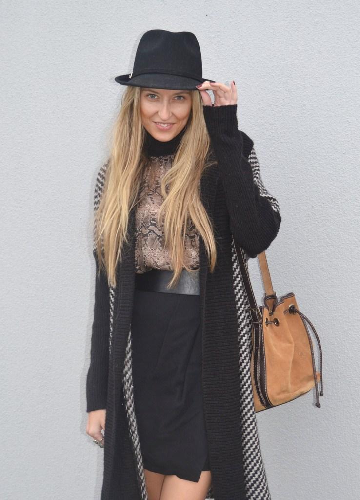 Long cardigan with skirt