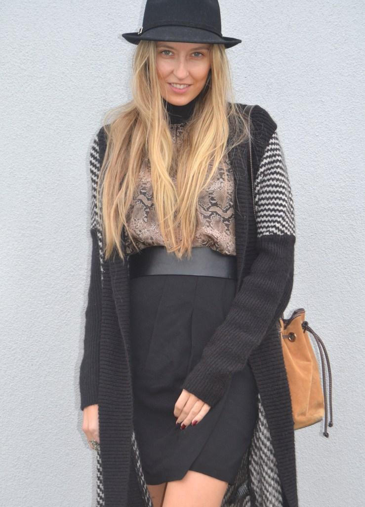 Long cardigan with skirt