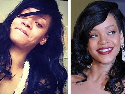 Rihanna se mostró en Twitter al  natural.