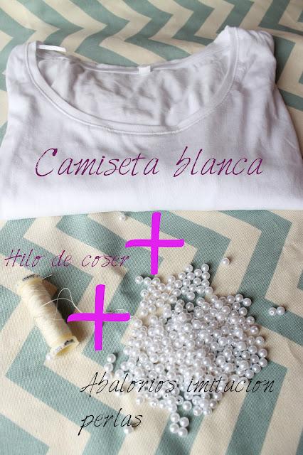 DIY Moda - Camiseta blanca con mangas de perlas