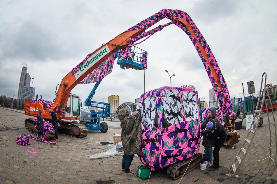 Olek, Crochet art en Katowice