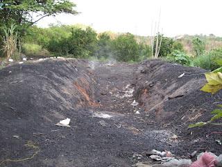 Contaminación atmosférica en la obtención de carbón vegetal, de manera rudimentaria