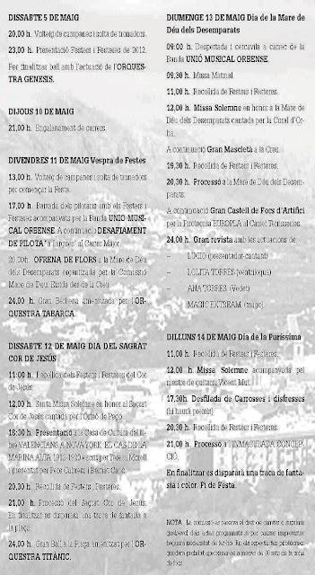 Orba. Fiestas Patronales de la Virgen de los Desamparados 2012