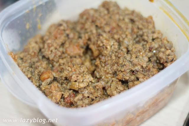 Helicoidales con carne picada y berenjenas. Receta de pasta