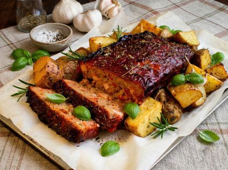 Pastel de Carne Glaseado con Hierbas