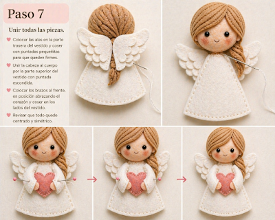 😇Moldes de angelito tierno en Fieltro ❤️  Tutorial