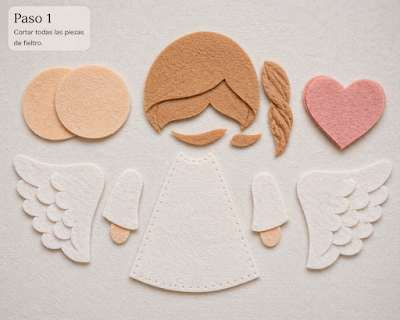 😇Moldes de angelito tierno en Fieltro ❤️  Tutorial
