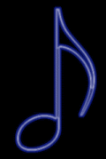 Notas musicales neon para blog, blogger