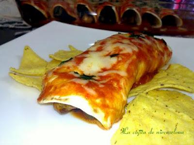 Enchilada de pollo picantita