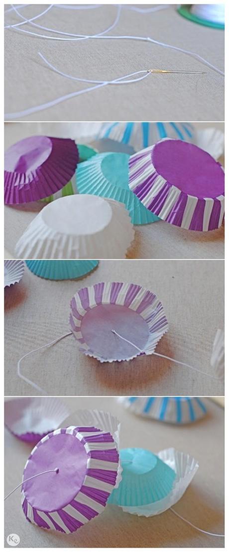 DIY-Guirnalda con moldes de magdalena/cupcake liners garland