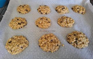 Galletas de avena, plátano y pepitas de chocolate