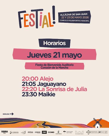 Horarios del Festial! 2026, jueves