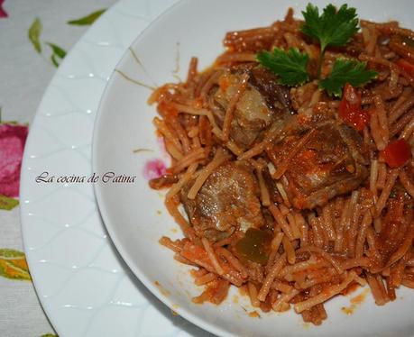 Fideos con costilla