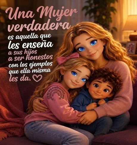 Una Mujer verdadera es aquella que les enseña a sus hijos a ser honestos con los ejemplos que ella misma les da.