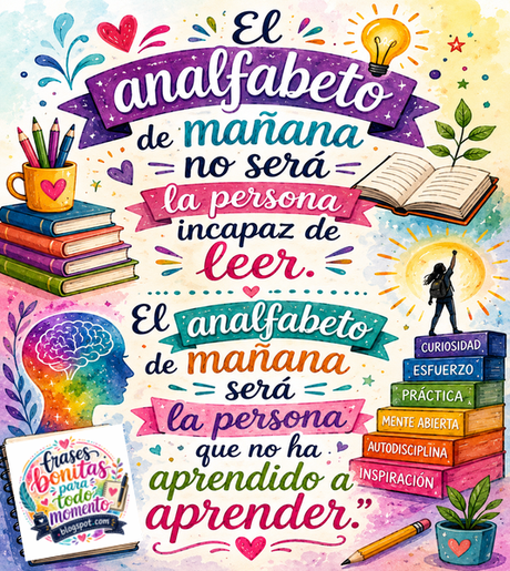 “El analfabeto de mañana no será la persona incapaz de leer. El analfabeto de mañana será la persona que no ha aprendido a aprender.”