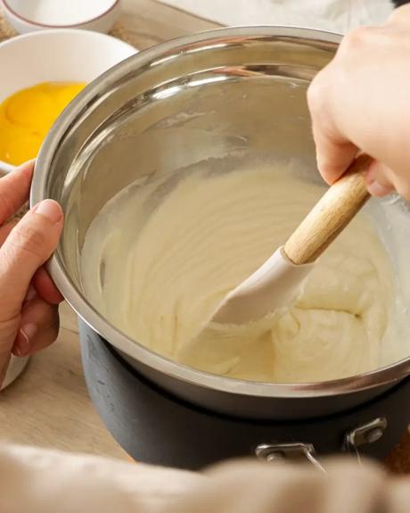queso crema a baño maria