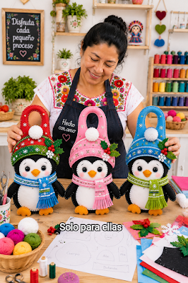 🐧🎄❤️Moldes y tutorial gratis de tierno pingüino navideño en fieltro para decorar 🐧🎄❤️👇 🐧🎄❤️Moldes y tutorial gratis de tierno pingüino navideño en fieltro para decorar 🐧🎄❤️👇