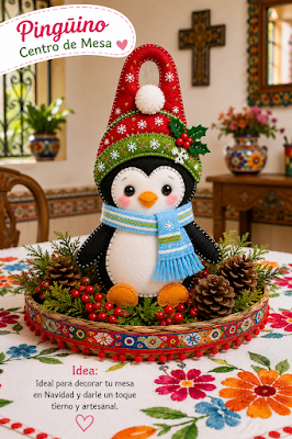 🐧🎄❤️Moldes y tutorial gratis de tierno pingüino navideño en fieltro para decorar 🐧🎄❤️👇 🐧🎄❤️Moldes y tutorial gratis de tierno pingüino navideño en fieltro para decorar 🐧🎄❤️👇
