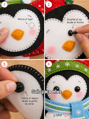 🐧🎄❤️Moldes y tutorial gratis de tierno pingüino navideño en fieltro para decorar 🐧🎄❤️👇 🐧🎄❤️Moldes y tutorial gratis de tierno pingüino navideño en fieltro para decorar 🐧🎄❤️👇
