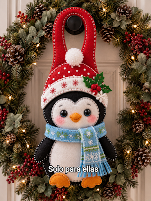 🐧🎄❤️Moldes y tutorial gratis de tierno pingüino navideño en fieltro para decorar 🐧🎄❤️👇 🐧🎄❤️Moldes y tutorial gratis de tierno pingüino navideño en fieltro para decorar 🐧🎄❤️👇