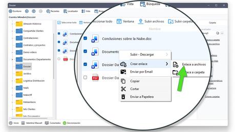 Crear enlace a archivos seleccionados