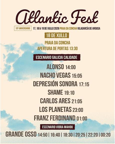 Horarios Atlantic Fest 2026 Horarios Atlantic Fest 2026