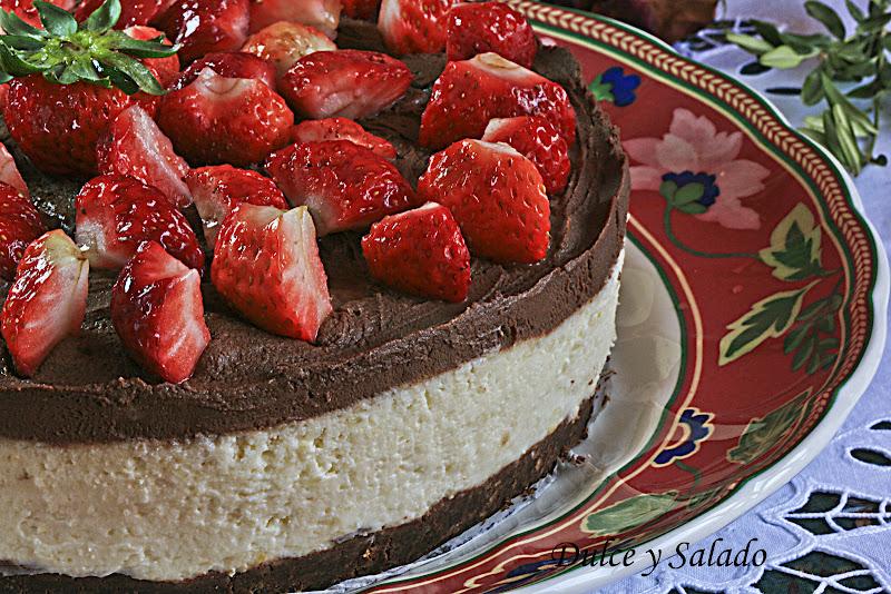 TARTA DE FRESONES CON MASCARPONE Y CREMA DE TRUFA