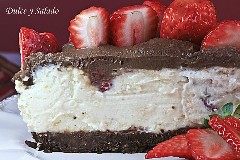 TARTA DE FRESONES CON MASCARPONE Y CREMA DE TRUFA